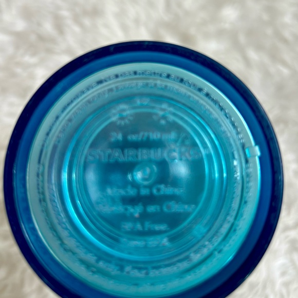 STARBUCKS 2014 24 OZ BLUE OMBRÉ DRINK CUP - Picture 6 of 6